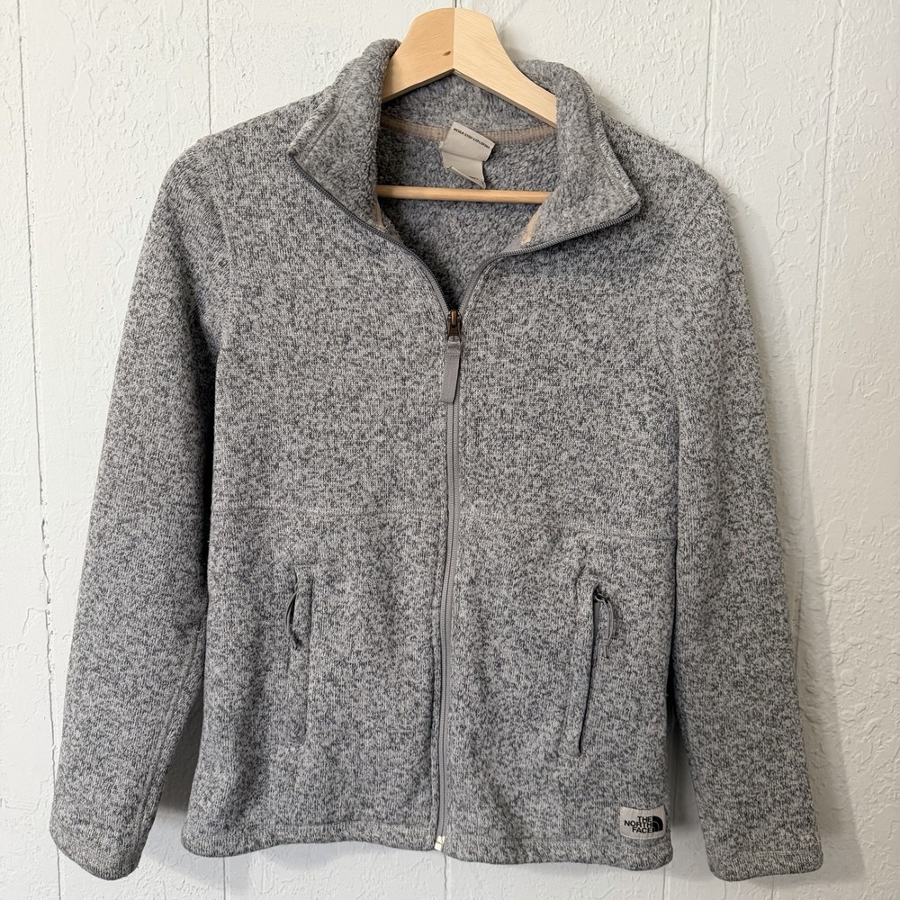 The North Face Full Zip Fleece Jacket Womens Small Crescent Gray Outdoors - Picture 2 of 7